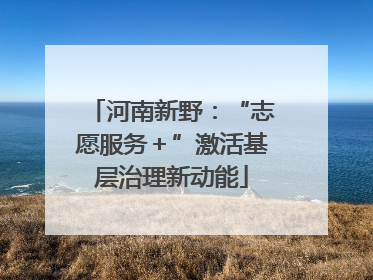 河南新野：“志愿服务＋”激活基层治理新动能