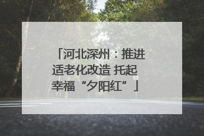 河北深州：推进适老化改造 托起幸福“夕阳红”