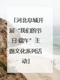 河北阜城开展“我们的节日·端午”主题文化系列活动