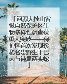 河源大桂山省级自然保护区生物多样性调查获重大突破——保护区首次发现珍稀名贵野生干巴菌与钝尾两头蛇