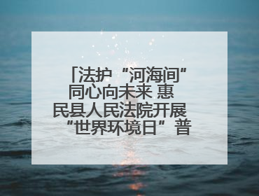 法护“河海间” 同心向未来 惠民县人民法院开展“世界环境日”普法宣传活动