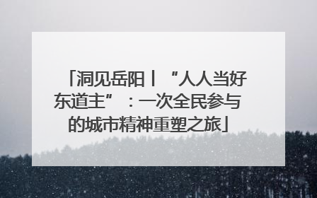 洞见岳阳丨“人人当好东道主”：一次全民参与的城市精神重塑之旅