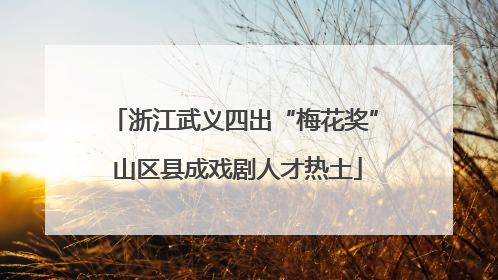 浙江武义四出“梅花奖” 山区县成戏剧人才热土