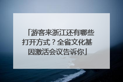 游客来浙江还有哪些打开方式？全省文化基因激活会议告诉你