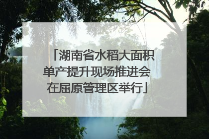 湖南省水稻大面积单产提升现场推进会在屈原管理区举行