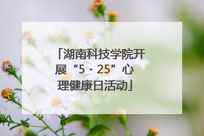 湖南科技学院开展“5・25”心理健康日活动