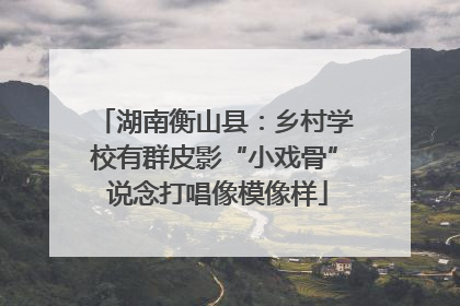 湖南衡山县：乡村学校有群皮影“小戏骨” 说念打唱像模像样