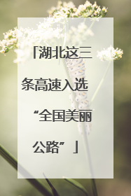 湖北这三条高速入选“全国美丽公路”