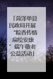 菏泽单县民政局开展“粽香传情 扇绘安康”端午敬老公益活动