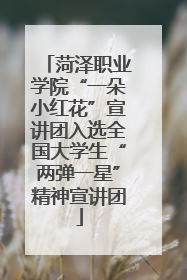 菏泽职业学院“一朵小红花”宣讲团入选全国大学生“两弹一星”精神宣讲团