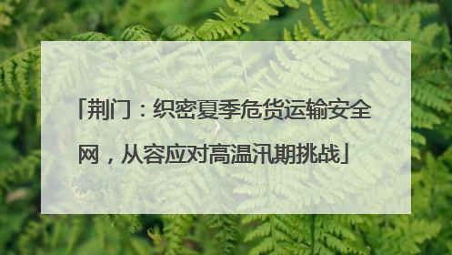 荆门：织密夏季危货运输安全网，从容应对高温汛期挑战