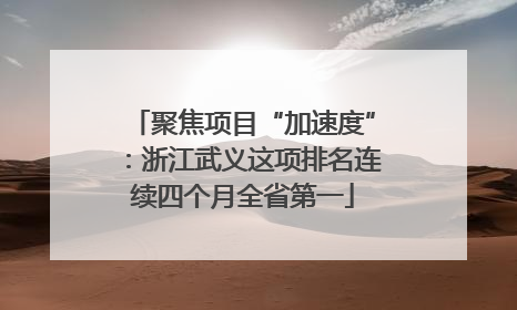 聚焦项目“加速度”：浙江武义这项排名连续四个月全省第一
