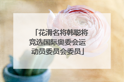 花滑名将韩聪将竞选国际奥委会运动员委员会委员