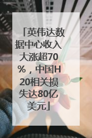英伟达数据中心收入大涨超70%，中国H20相关损失达80亿美元