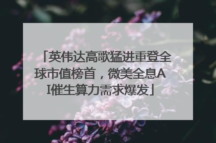 英伟达高歌猛进重登全球市值榜首，微美全息AI催生算力需求爆发