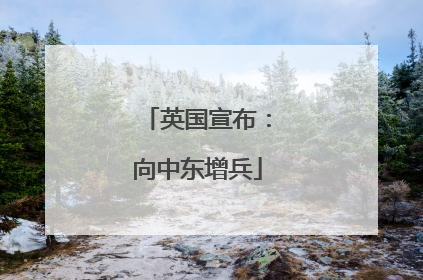 英国宣布：向中东增兵