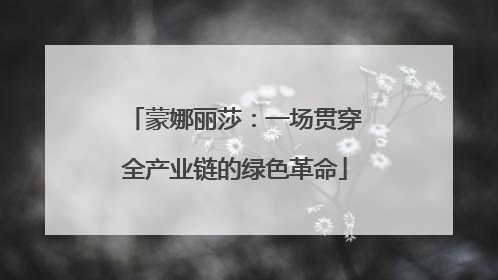蒙娜丽莎：一场贯穿全产业链的绿色革命