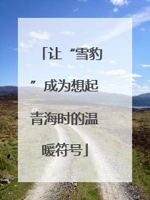 让“雪豹”成为想起青海时的温暖符号