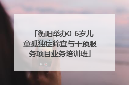 衡阳举办0-6岁儿童孤独症筛查与干预服务项目业务培训班