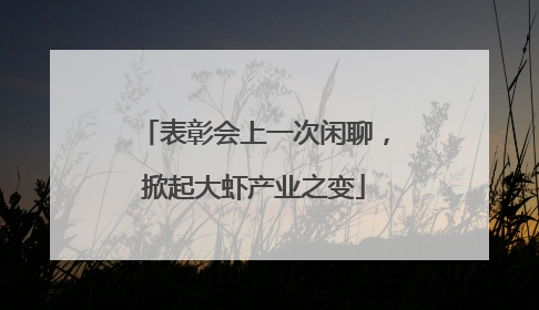 表彰会上一次闲聊，掀起大虾产业之变