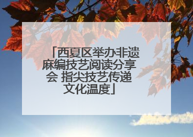 西夏区举办非遗麻编技艺阅读分享会 指尖技艺传递文化温度
