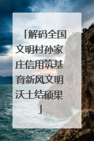 解码全国文明村孙家庄信用筑基育新风文明沃土结硕果