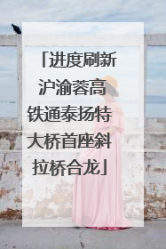 进度刷新 沪渝蓉高铁通泰扬特大桥首座斜拉桥合龙