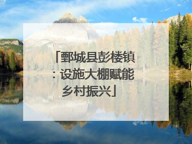鄄城县彭楼镇：设施大棚赋能乡村振兴
