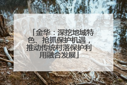 金华：深挖地域特色、抢抓保护机遇，推动传统村落保护利用融合发展