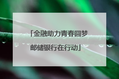 金融助力青春圆梦邮储银行在行动