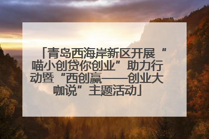 青岛西海岸新区开展“喵小创贷你创业”助力行动暨“西创赢——创业大咖说”主题活动