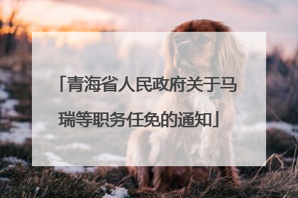 青海省人民政府关于马瑞等职务任免的通知