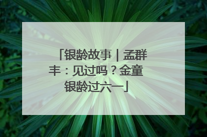银龄故事｜孟群丰：见过吗？金童银龄过六一