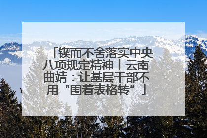 锲而不舍落实中央八项规定精神丨云南曲靖：让基层干部不用“围着表格转”