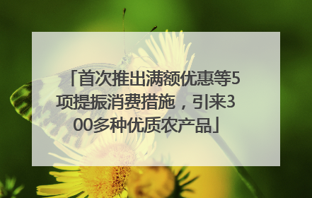 首次推出满额优惠等5项提振消费措施，引来300多种优质农产品
