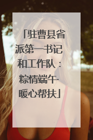 驻曹县省派第一书记和工作队：粽情端午·暖心帮扶