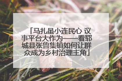 马扎虽小连民心 议事平台大作为——看郓城县张鲁集镇如何让群众成为乡村治理主角