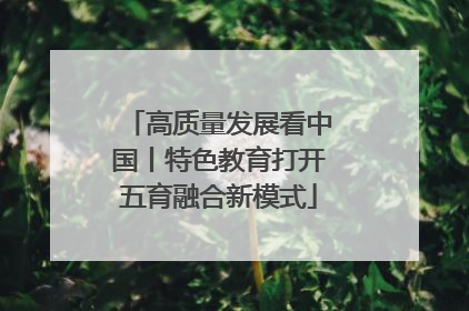 高质量发展看中国丨特色教育打开五育融合新模式