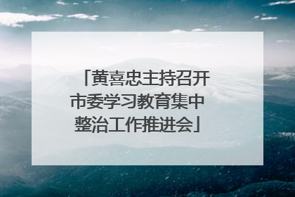 黄喜忠主持召开市委学习教育集中整治工作推进会
