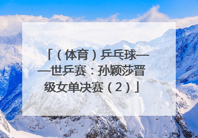 （体育）乒乓球——世乒赛：孙颖莎晋级女单决赛（2）