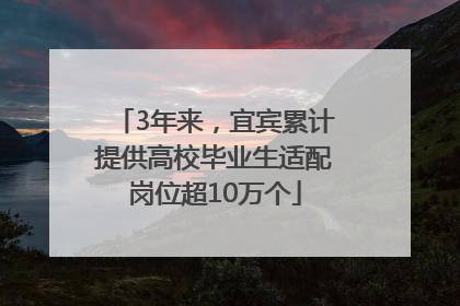 3年来，宜宾累计提供高校毕业生适配岗位超10万个