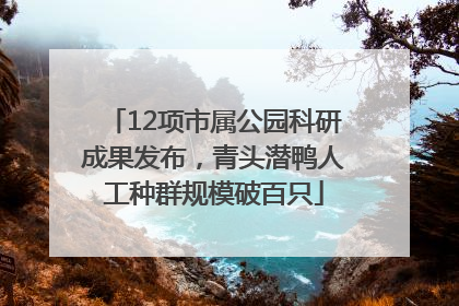 12项市属公园科研成果发布，青头潜鸭人工种群规模破百只
