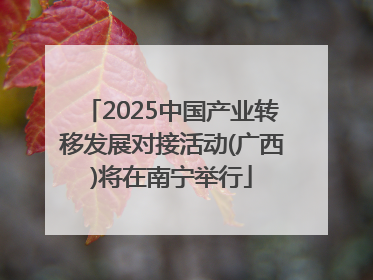 2025中国产业转移发展对接活动(广西)将在南宁举行