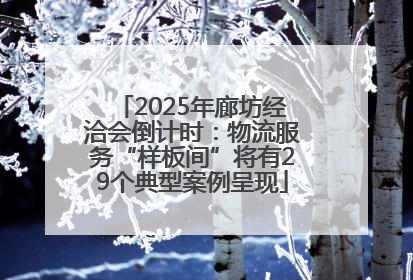 2025年廊坊经洽会倒计时：物流服务“样板间”将有29个典型案例呈现