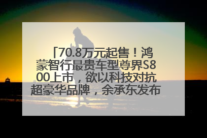 70.8万元起售！鸿蒙智行最贵车型尊界S800上市，欲以科技对抗超豪华品牌，余承东发布会未提及迈巴赫