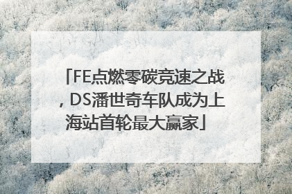 FE点燃零碳竞速之战，DS潘世奇车队成为上海站首轮最大赢家